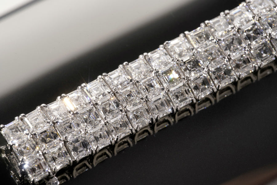 Natural Asscher Cut Diamond bracelet 方形切割鑽石手鍊