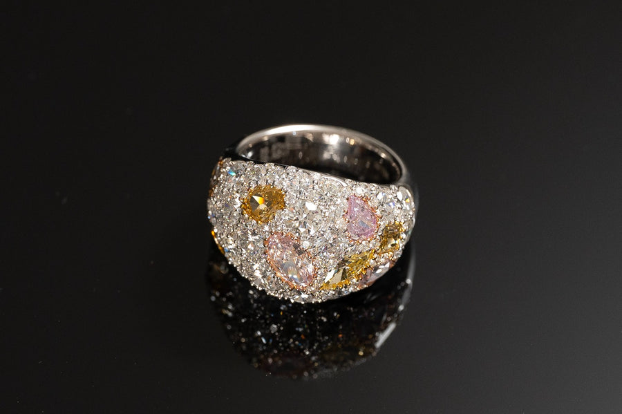 Natural Color diamond ring with GIA certificate  天然彩色鑽石戒指