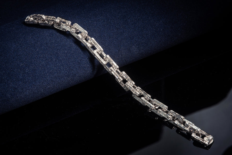 Baguette Diamond Bracelet  鑽石'鎖鏈' 手鍊 18K 白金鑲嵌