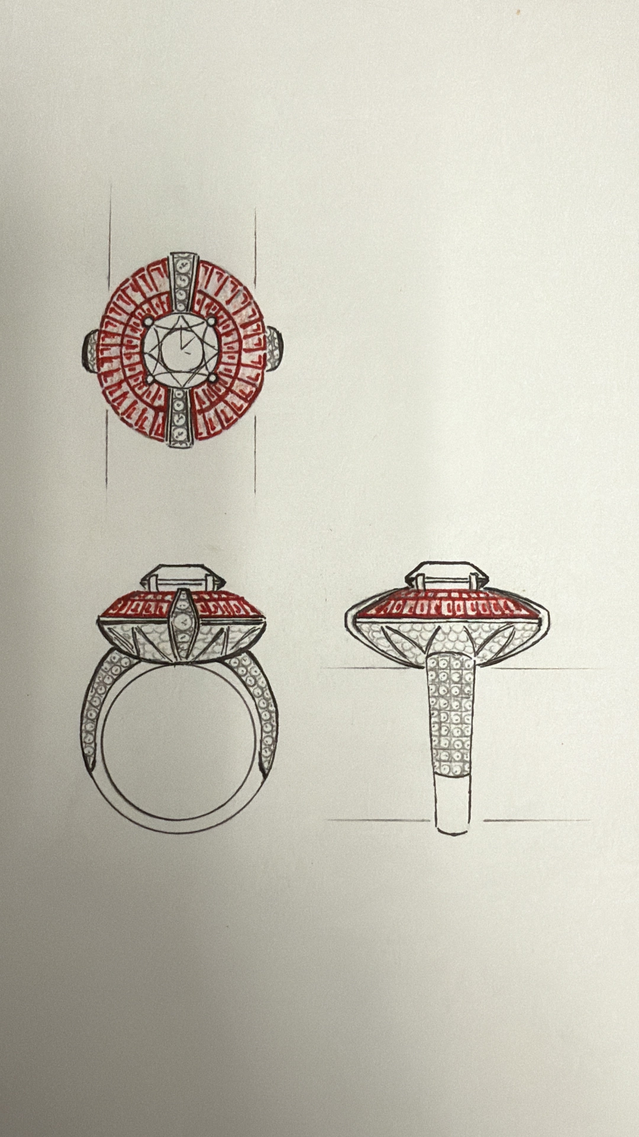 Invisible Ruby Setting with Natural Ring Brilliant Cut Diamond Ring 隱密 ...