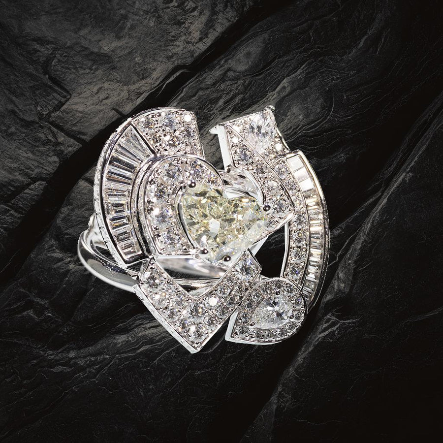 Pablo Picasso inspired natural heart shape diamond ring 畢加索啟蒙設計鑽石戒指