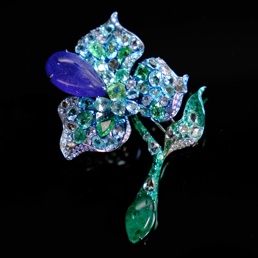 Beautiful Gemstones and Diamond Brooch