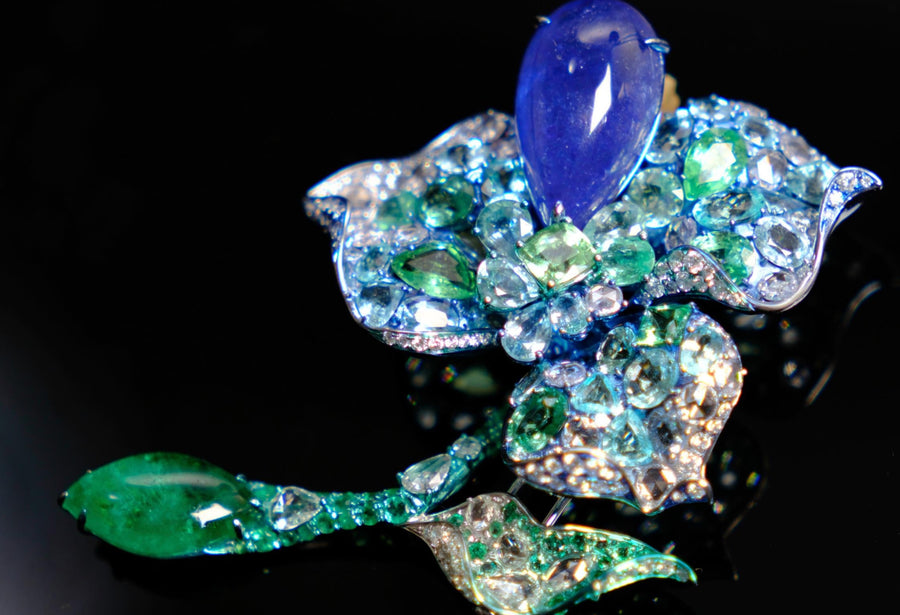 Beautiful Gemstones and Diamond Brooch