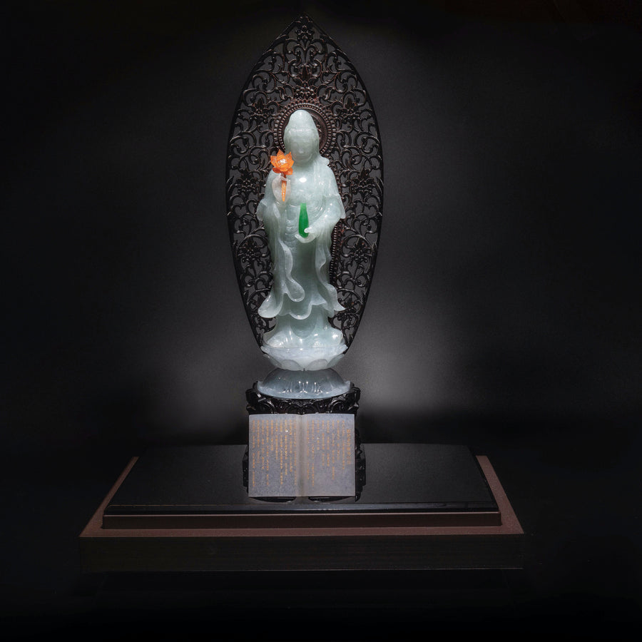 Natural ''Bodhisattva'' Jadeite Ornament 觀世音菩薩 翡翠玉擺件
