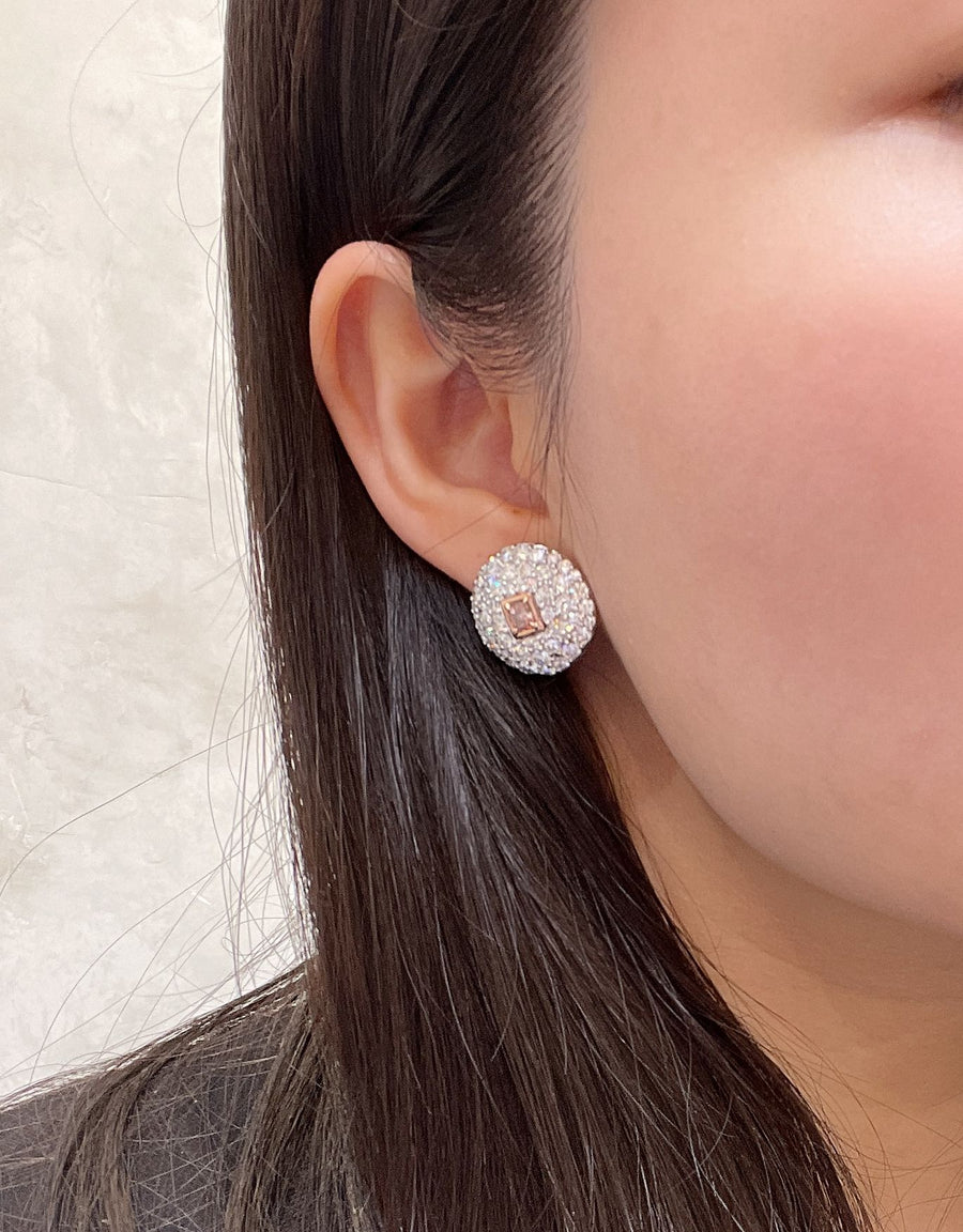 Natural Fancy Intense Pink Diamond Earrings 天然深粉紅鑽石耳環