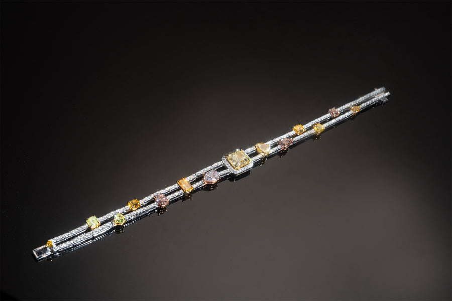 Natural Fancy Color Diamond Bracelet  天然彩色鑽石手鍊