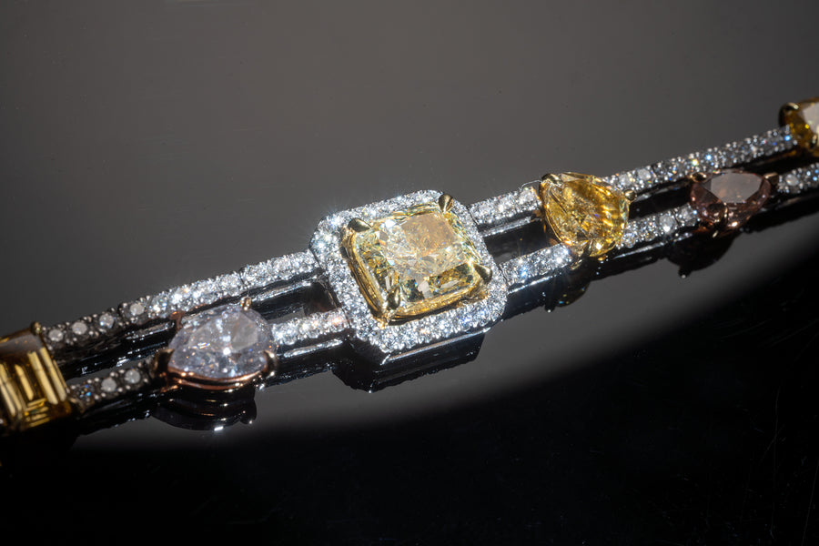 Natural Fancy Color Diamond Bracelet  天然彩色鑽石手鍊