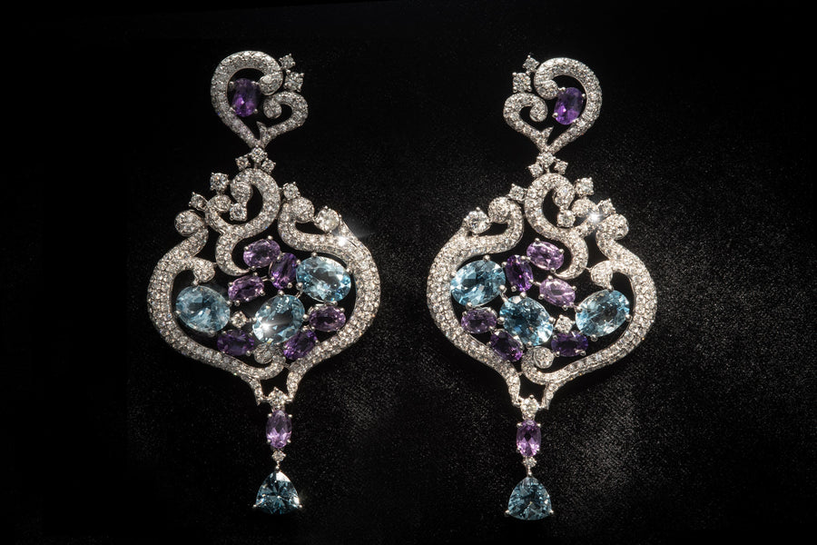 Semi-Precious Stones & Diamond Earrings  半寶石及鑽石耳環