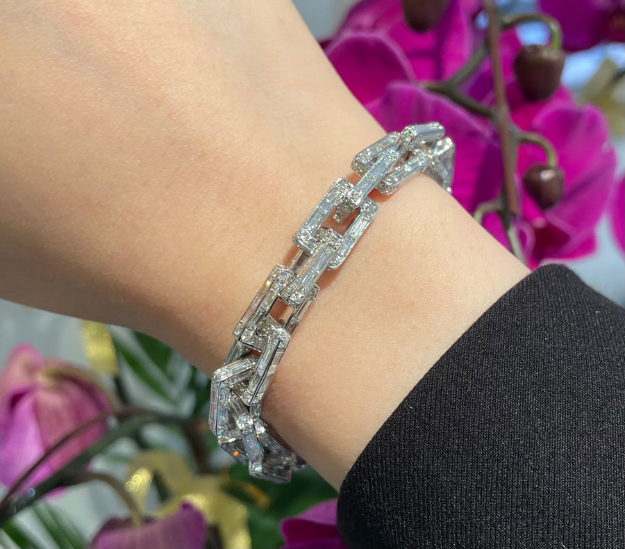 Baguette Diamond Bracelet  鑽石'鎖鏈' 手鍊 18K 白金鑲嵌