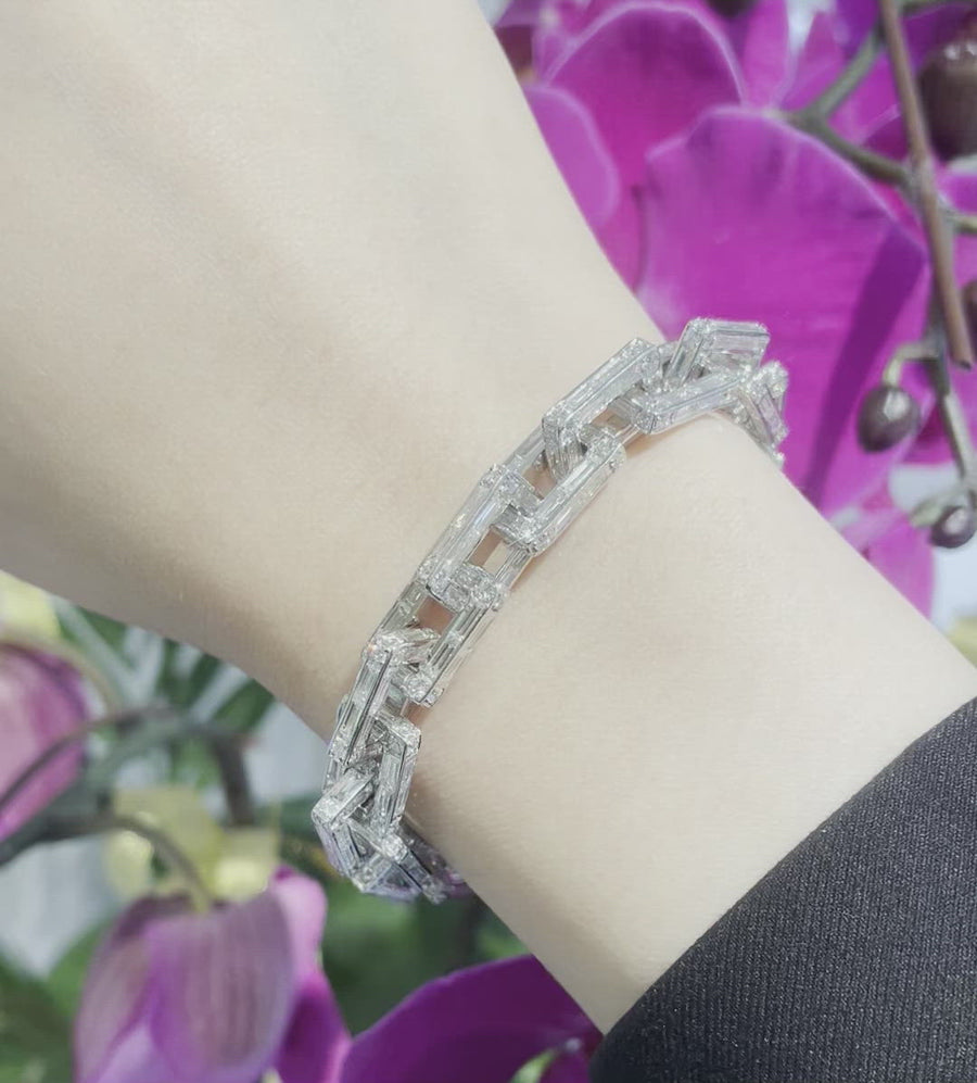 Baguette Diamond Bracelet  鑽石'鎖鏈' 手鍊 18K 白金鑲嵌