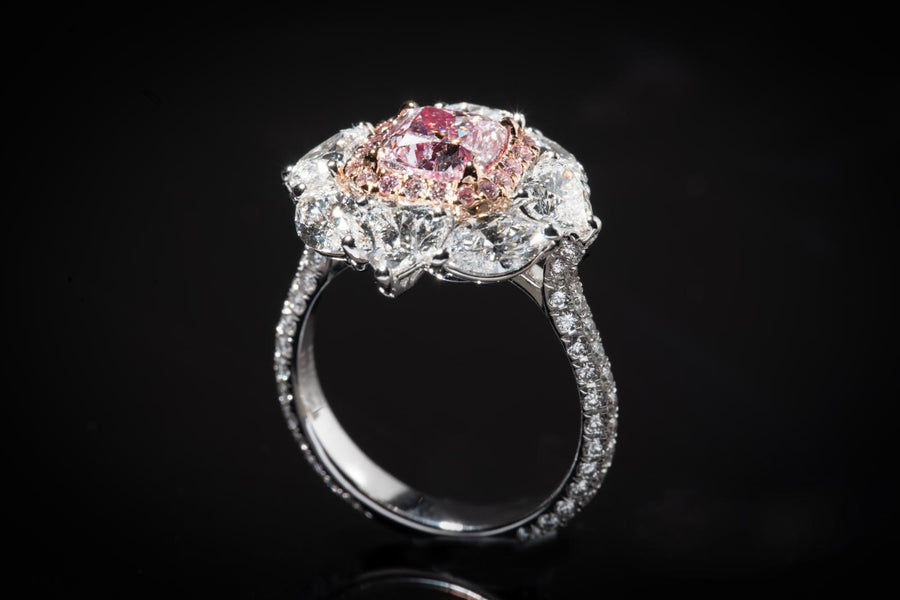 Natural Fancy Light Pink Diamond Ring 天然淡粉紅鑽石戒指